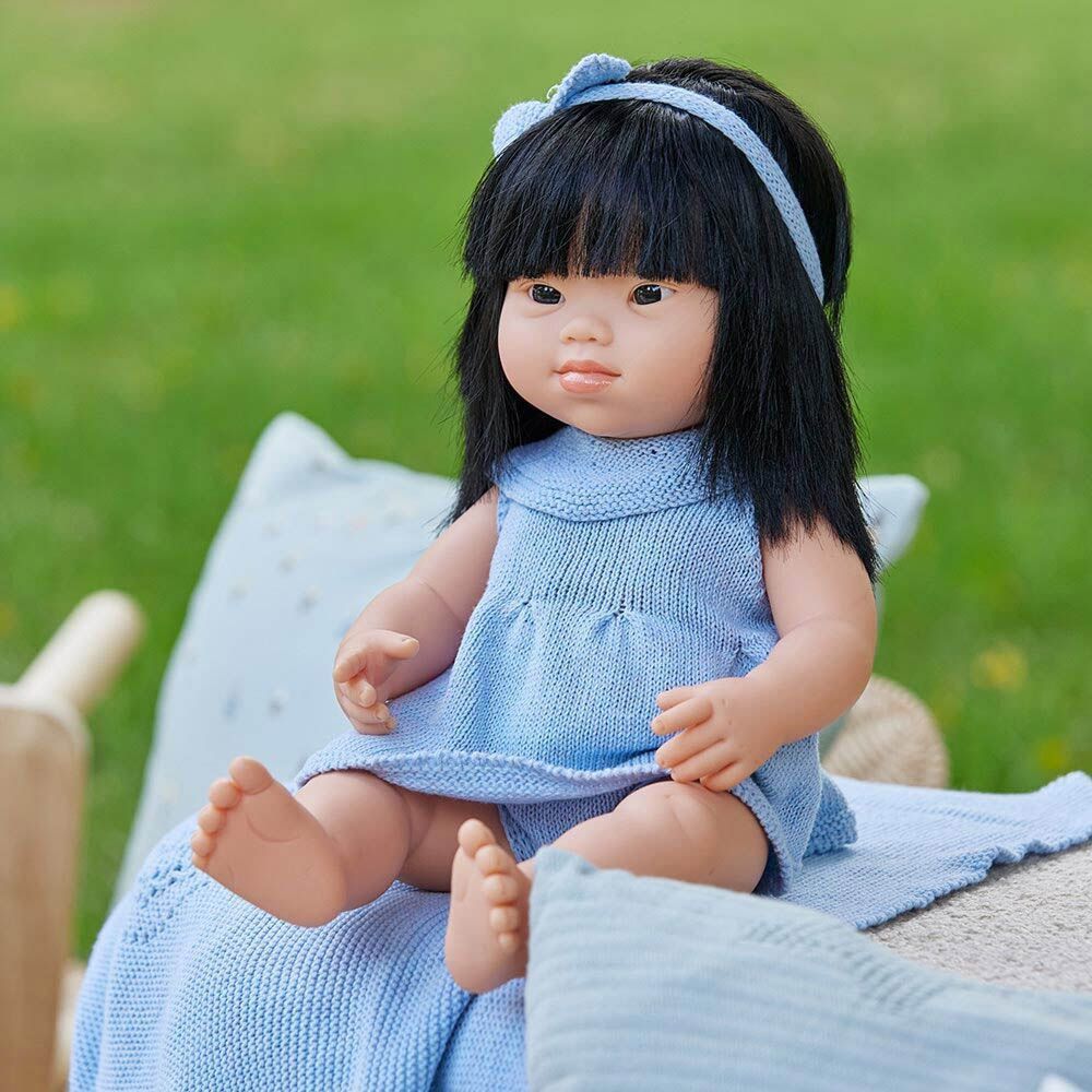 Miniland Baby - Asian Girl Doll w/ Down Syndrome - 38cm - White 