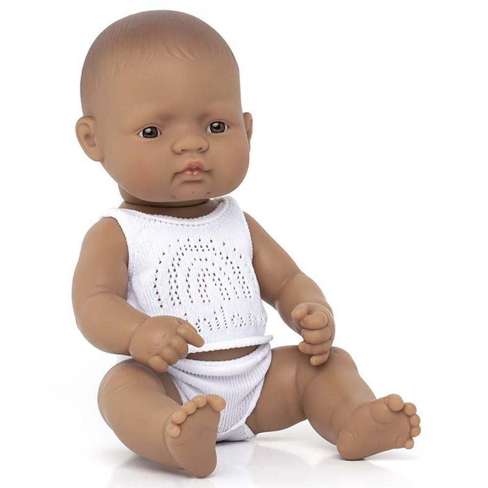 Miniland Baby - Hispanic Boy Doll - 32cm - Brown