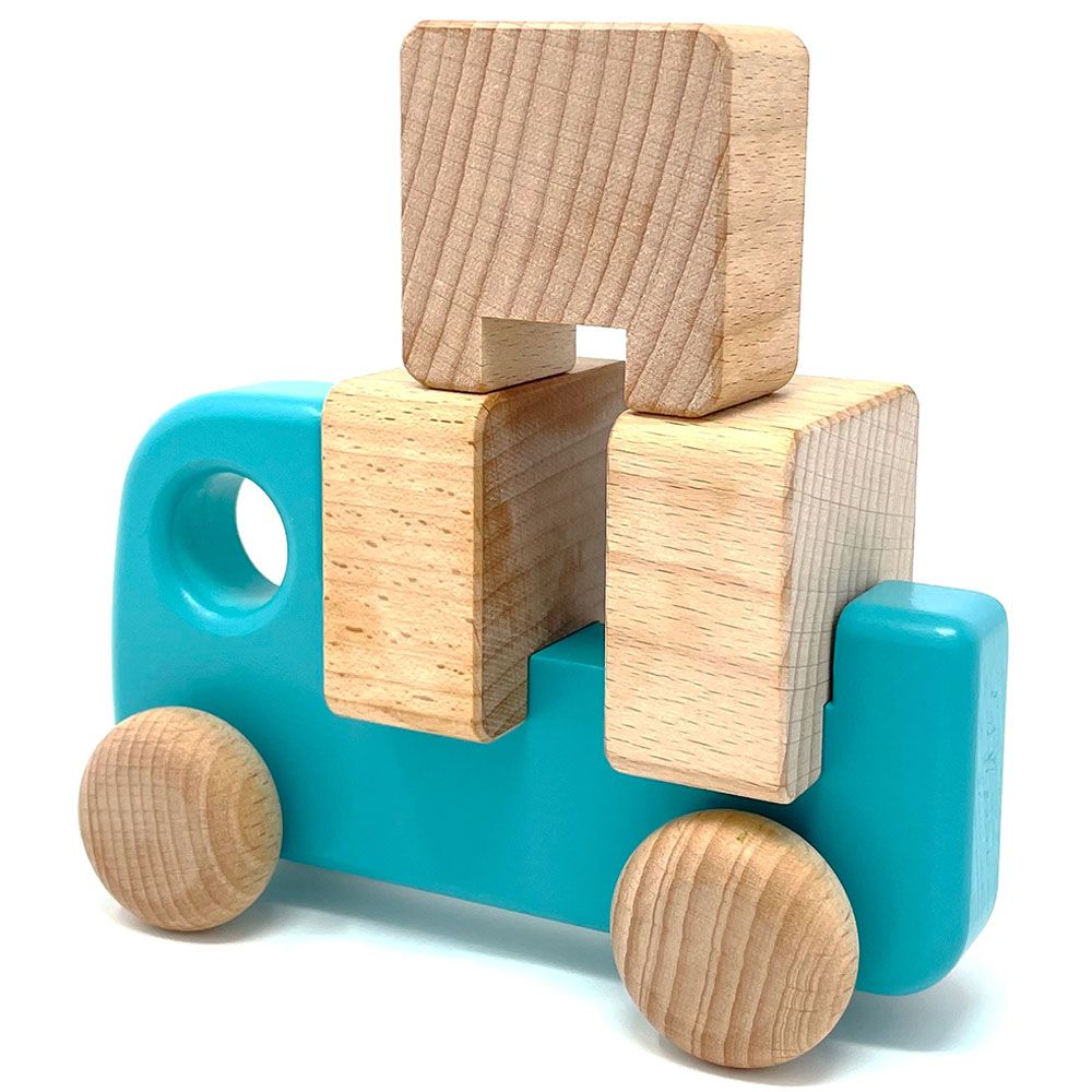 BAJO - Wooden Toy Truck w/ Blocks - Blue