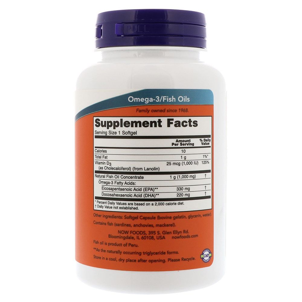 NOW - Tri-3D Omega 1000 mg 330 EPA/220 DHA 90 Softgels