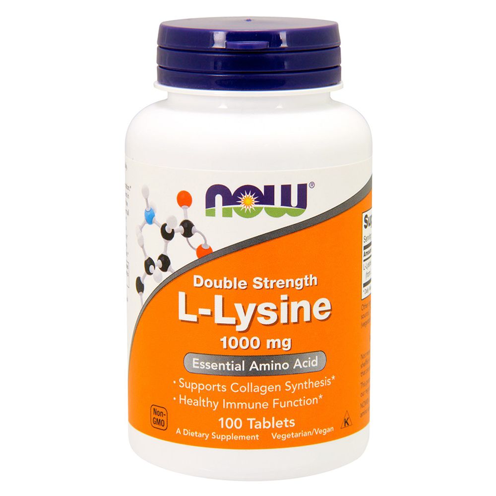 NOW - L-Lysine Double Strength 1000 mg 100 Tablets