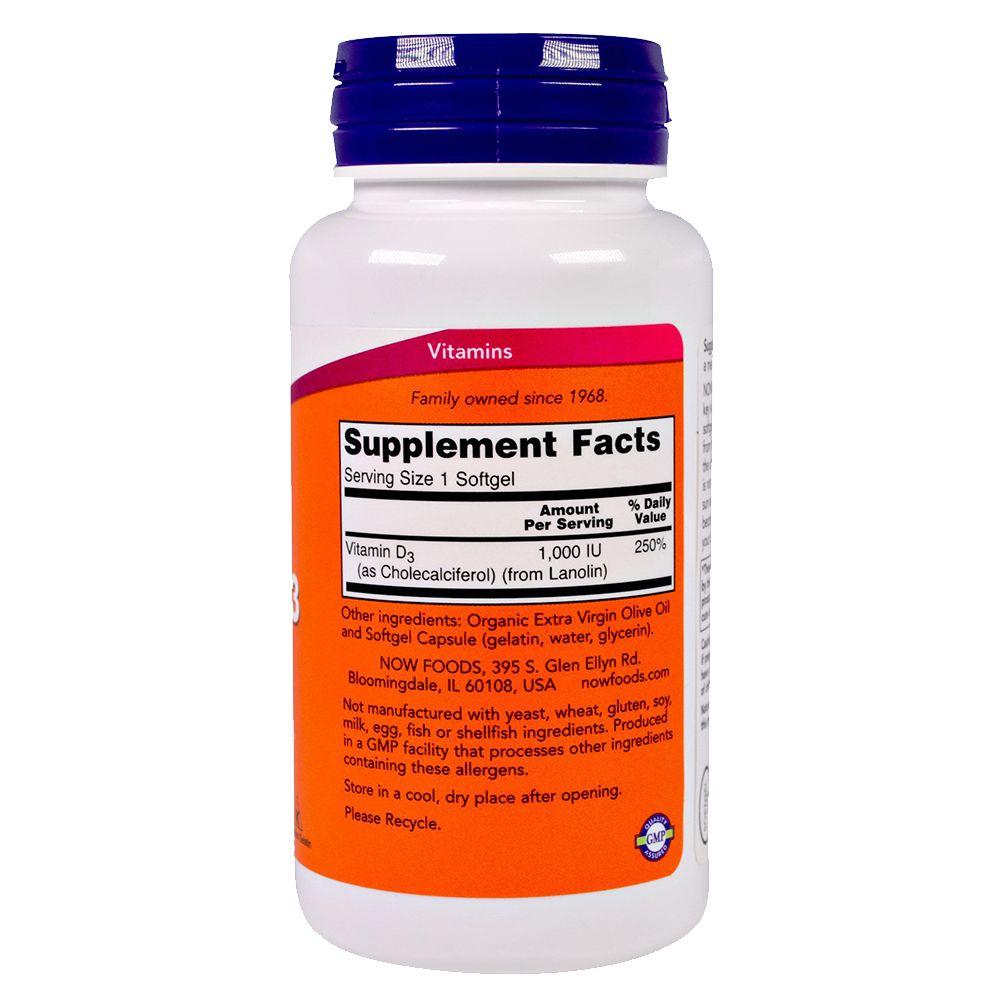 NOW - Vitamin D-3 1000 IU 180 Softgels