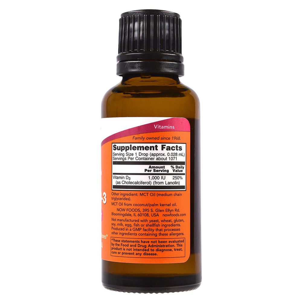 NOW - Extra Strength Liquid D-3 1000 IU 1 Drop 1oz