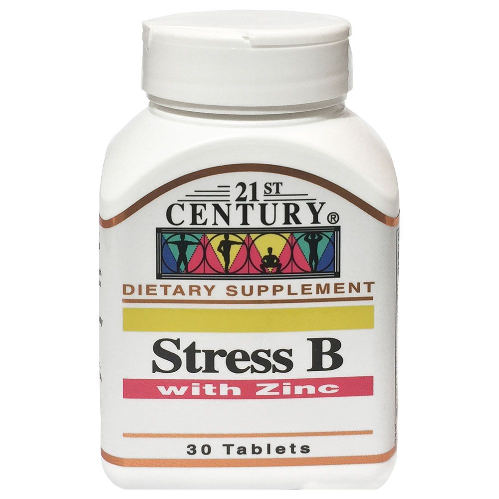 21st Century - Stress B With Zinc 30 Tablets