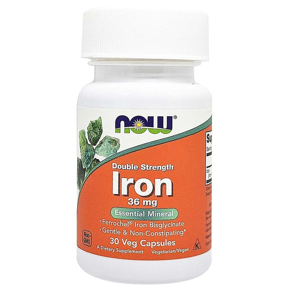 Now Foods - Iron 36 mg Double Strength 30 Veg Capsules