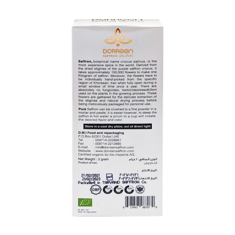 Dorreen Organic Saffron 2g