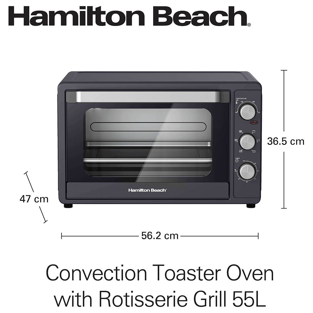 Hamilton Beach - Convection Toaster Oven & Rotisserie Grill - 55 L