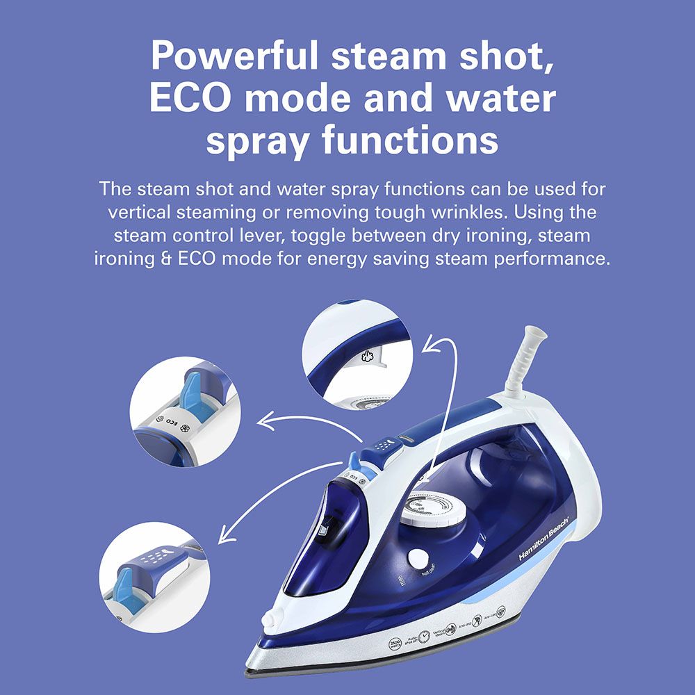 Hamilton Beach - Steam Iron - Blue - 2500 W