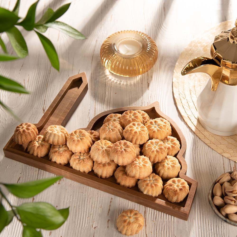 HilalFul - Acacia Wood Tray: Mosque