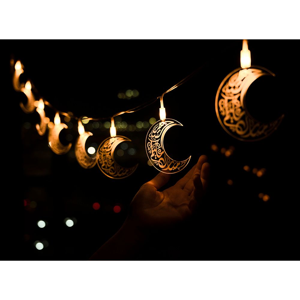 HilalFul - Premium Acrylic Ramadan Light String - Crescent Design