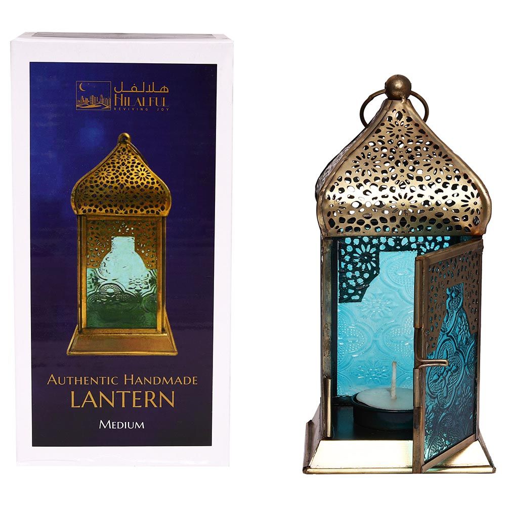 HilalFul - Authentic Handmade Lantern - M - Turquoise