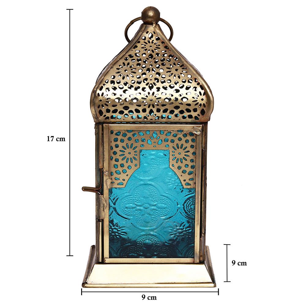 HilalFul - Authentic Handmade Lantern - M - Turquoise