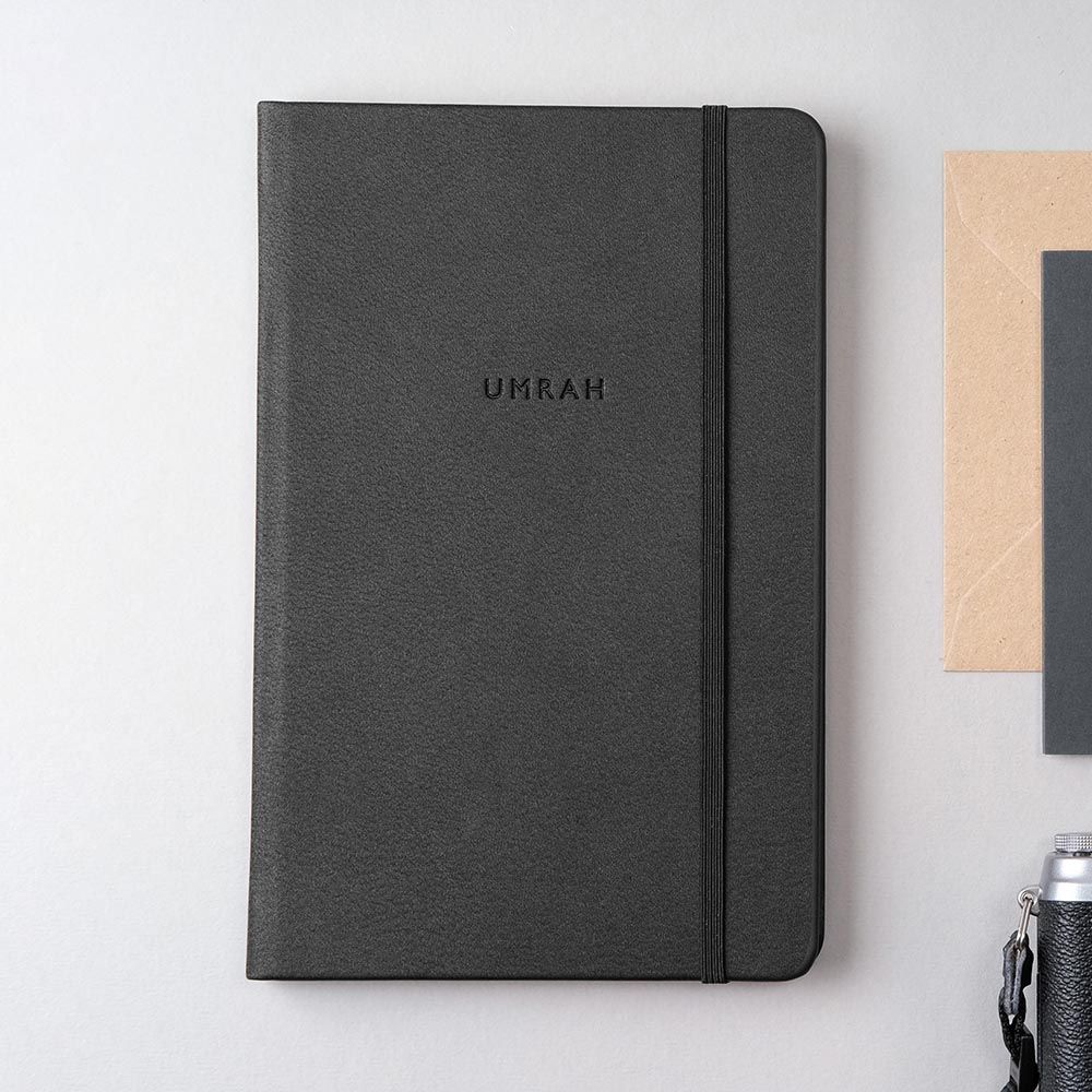 HilalFul - Recycled Leather Umrah Planner & Journal - Matt Black