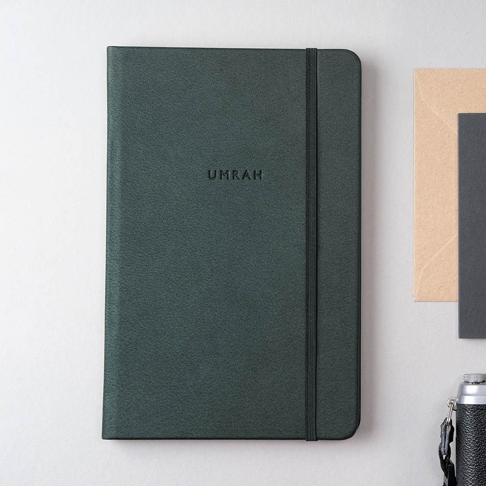 HilalFul - Recycled Leather Umrah Planner & Journal - Dark Forest Green