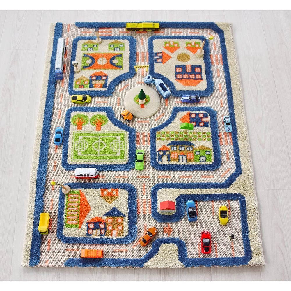 IVI - Traffic Design Educational 3D Carpet Playmat - Small - Blue