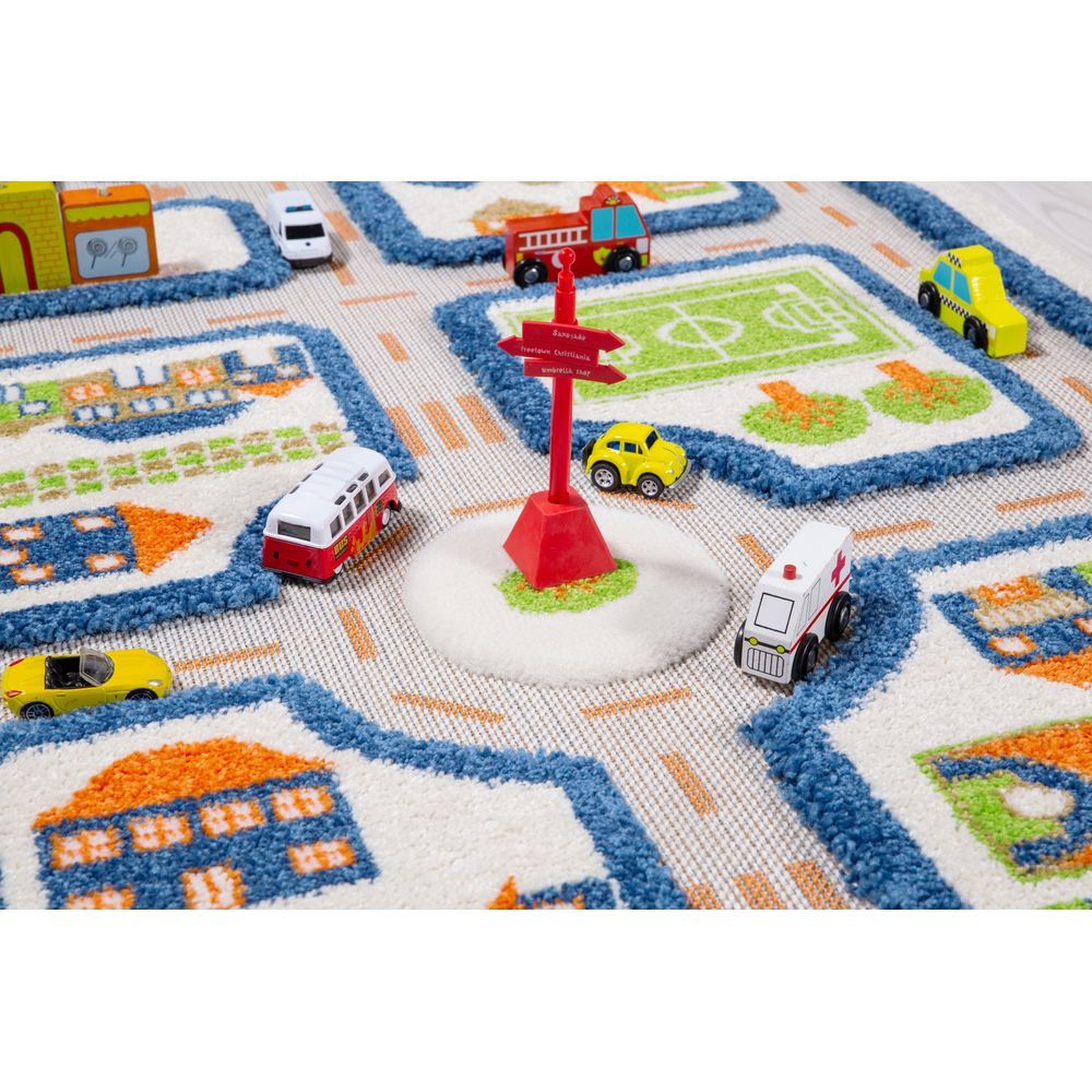 IVI - Traffic Design Educational 3D Carpet Playmat - Small - Blue