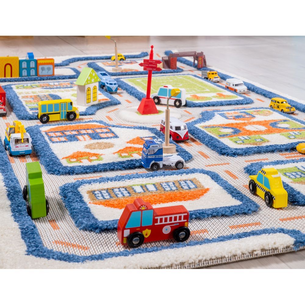 IVI - Traffic Design Educational 3D Carpet Playmat - Small - Blue