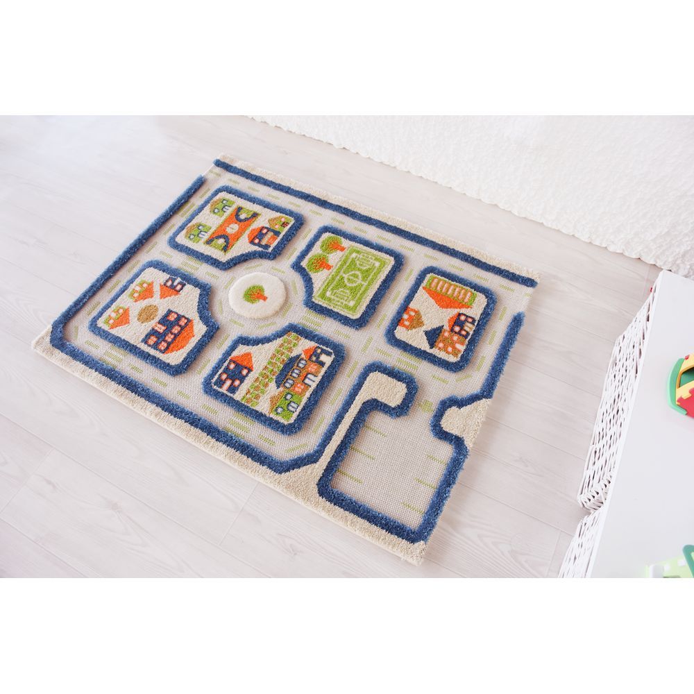 IVI - Traffic Design Educational 3D Carpet Playmat - Small - Blue