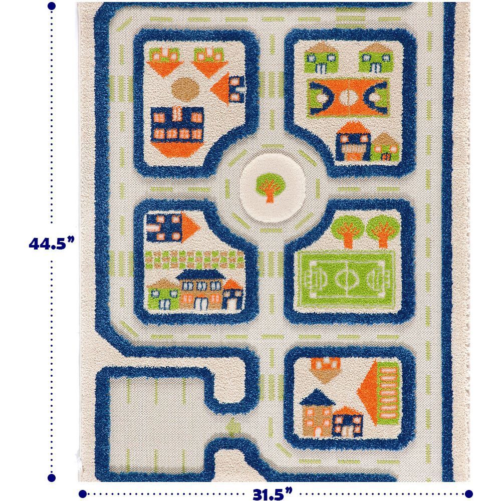 IVI - Traffic Design Educational 3D Carpet Playmat - Small - Blue