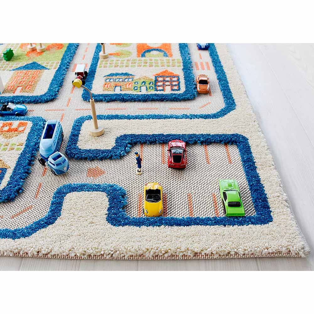 IVI - Traffic Blue Design Educational 3D Carpet Playmat - Large