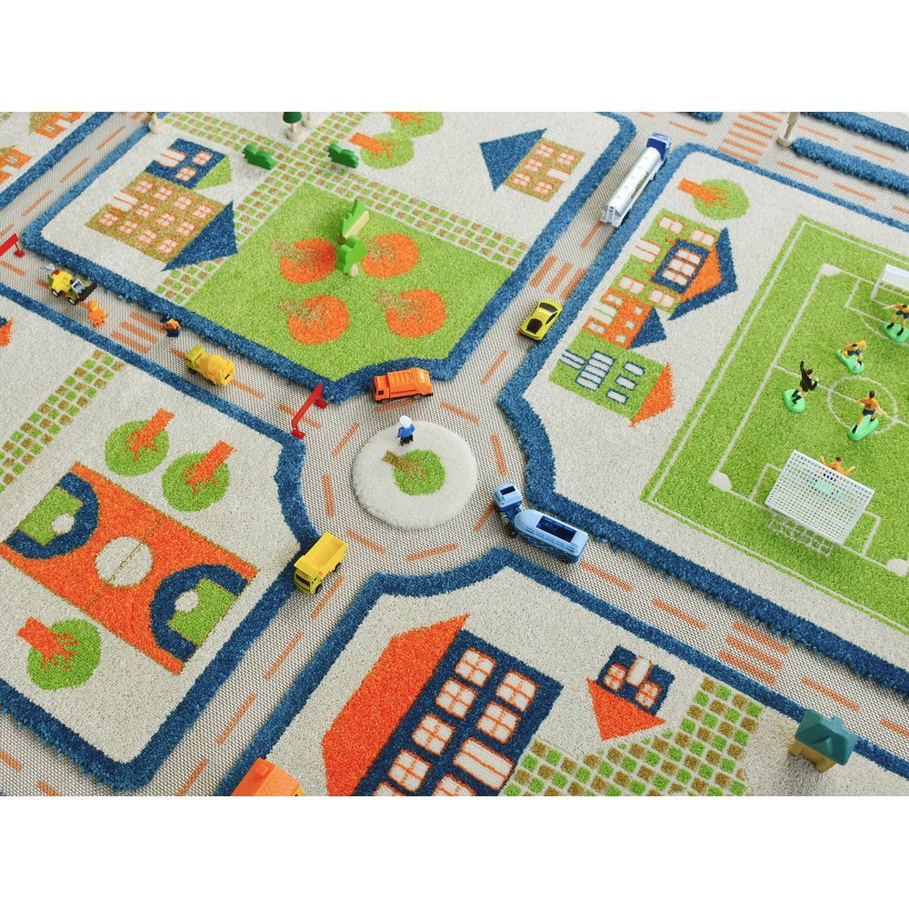 IVI - Traffic Design Educational 3D Carpet Playmat - XL - 160 x 230 cm - Blue