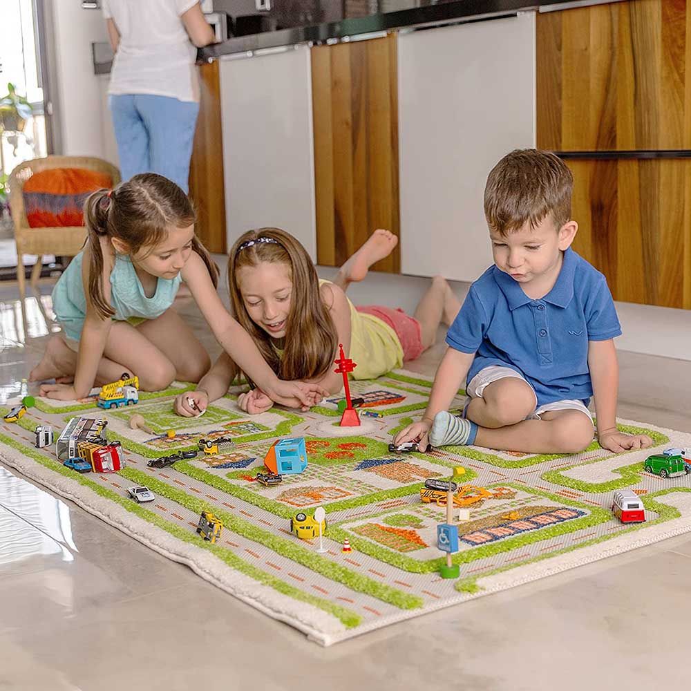 IVI - Traffic Green Design Educational 3D Carpet Playmat - Medium