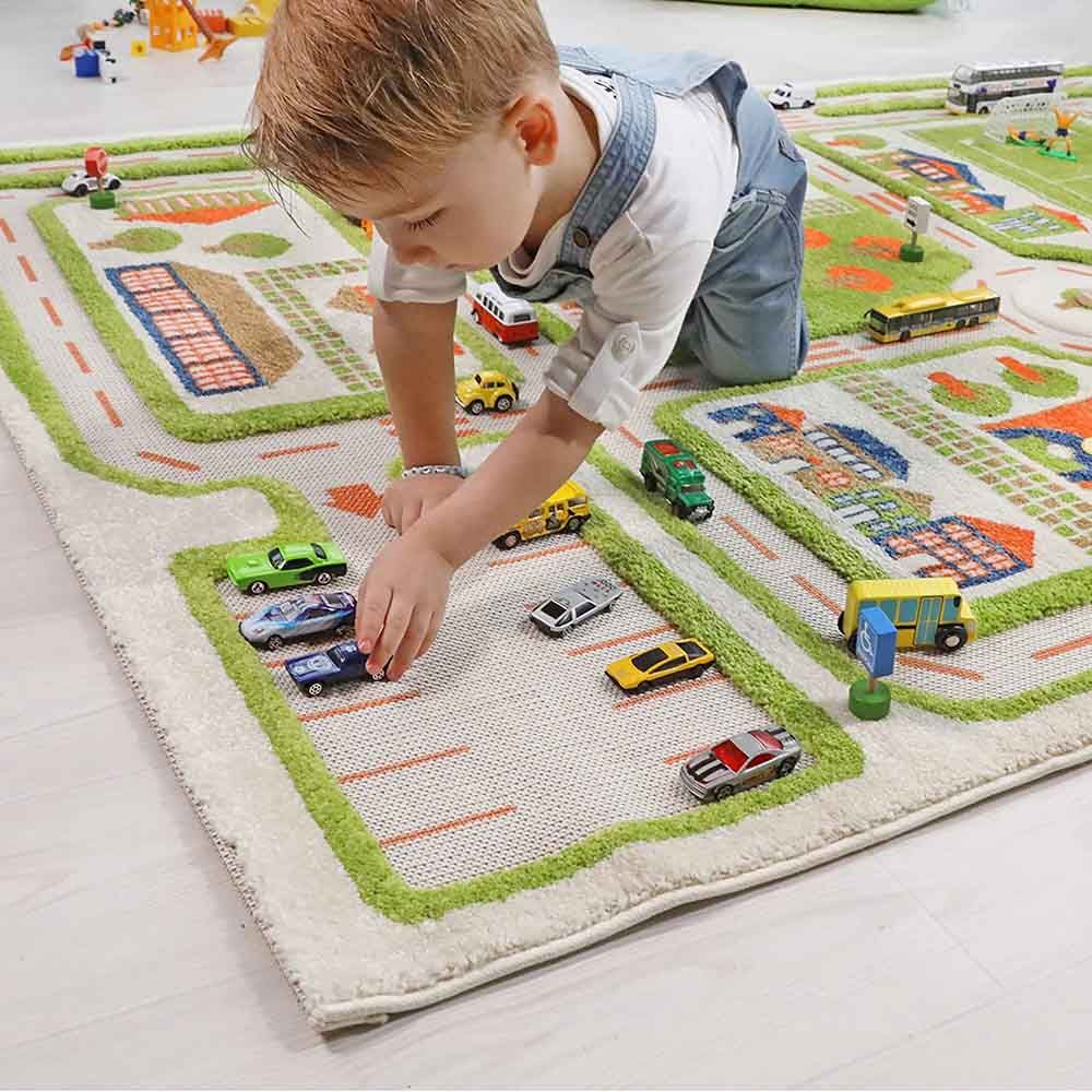 IVI - Traffic Green Design Educational 3D Carpet Playmat - Medium