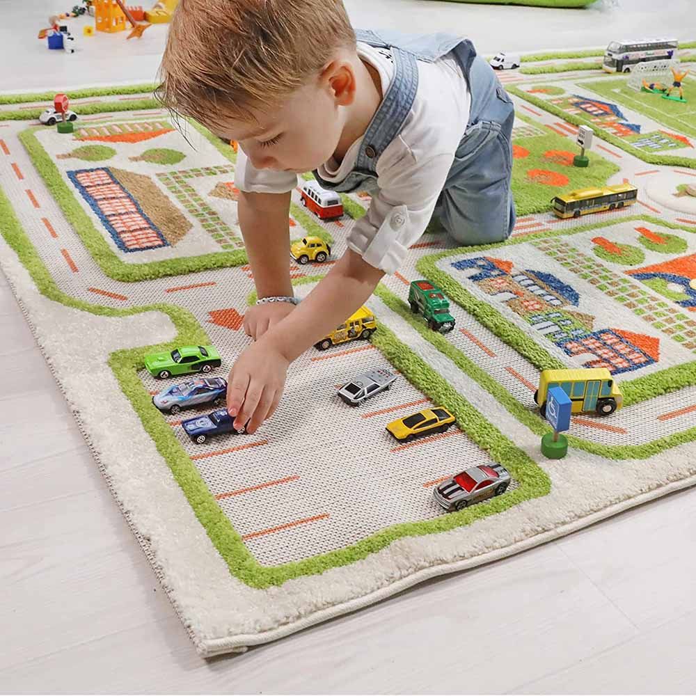 IVI - Traffic Green Design Educational 3D Carpet Playmat - Large