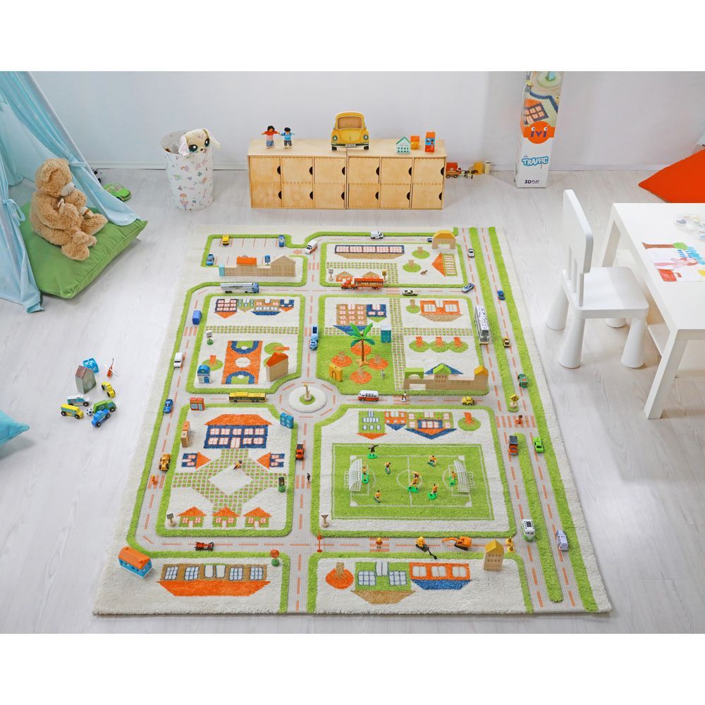 IVI - Traffic Design Educational 3D Carpet Playmat - XL - Green