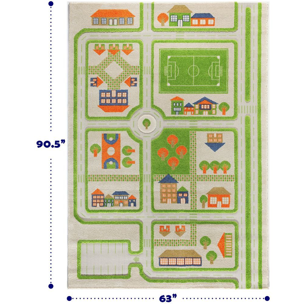 IVI - Traffic Design Educational 3D Carpet Playmat - XL - Green