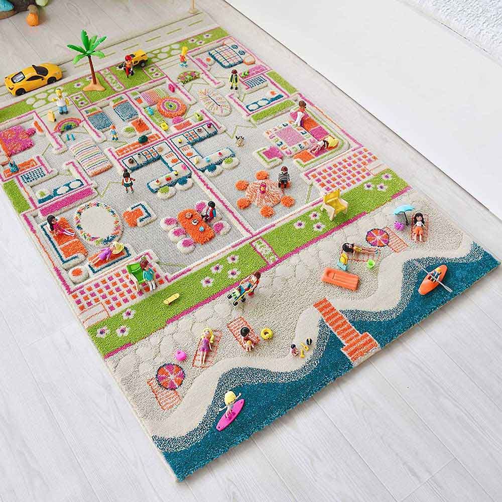 IVI - Beach House Design Educational 3D Carpet Playmat - Medium