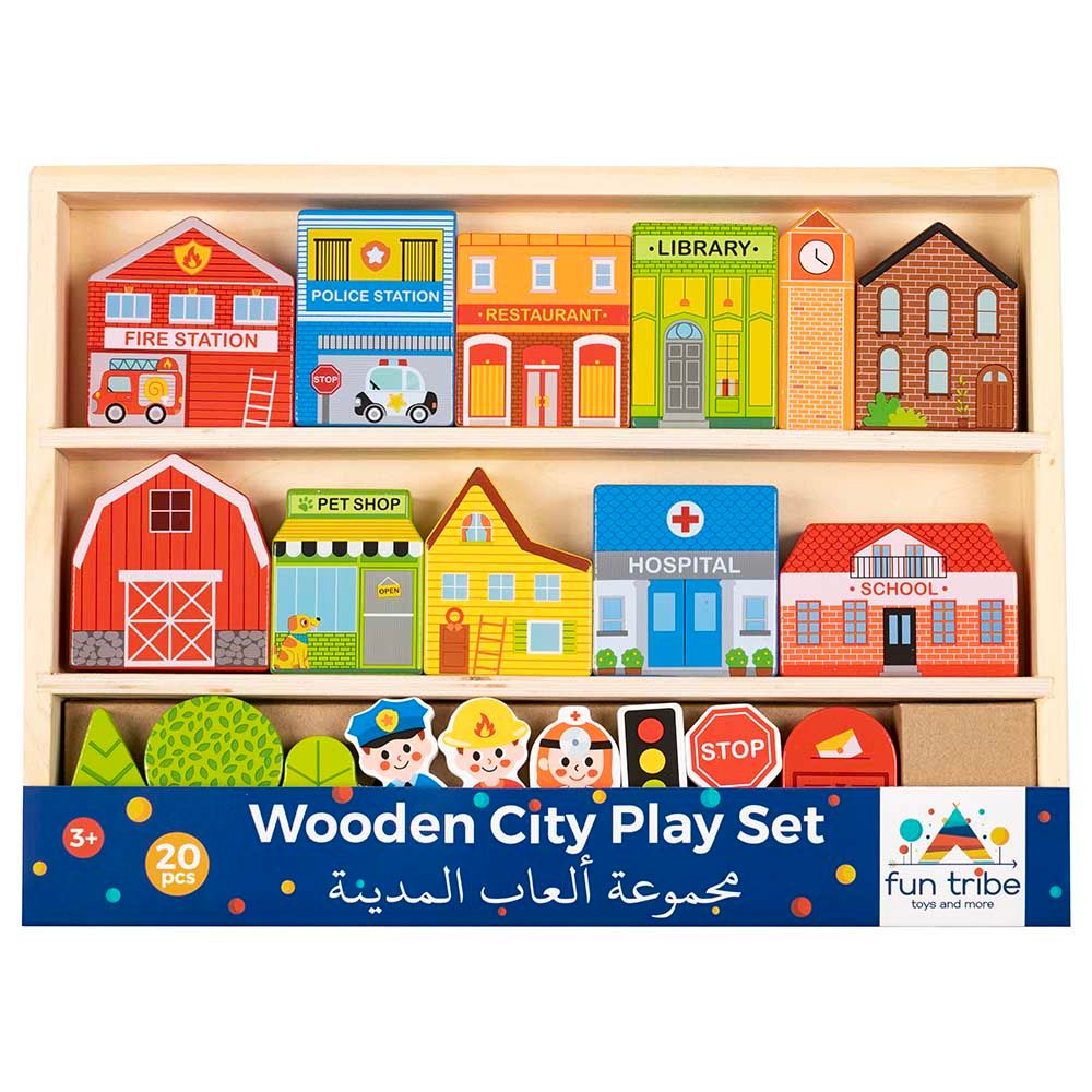 Fun Tribe - Wooden City Play Set