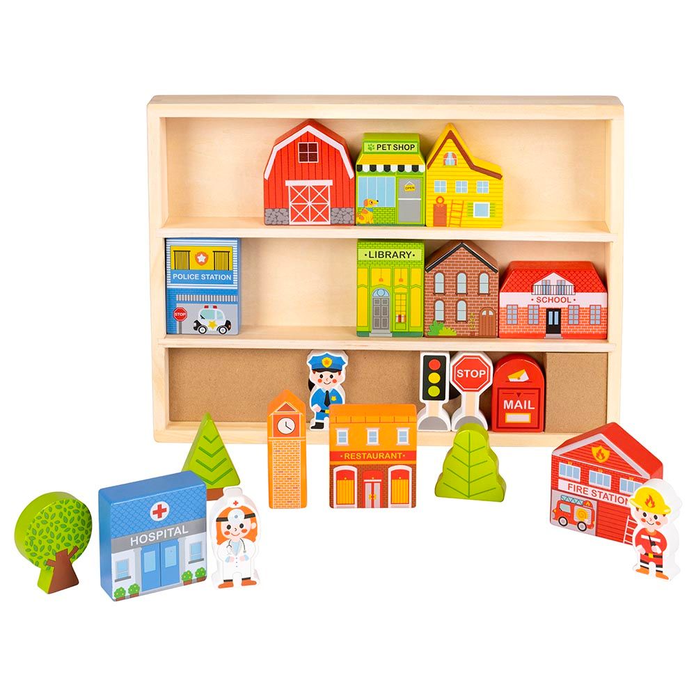 Fun Tribe - Wooden City Play Set