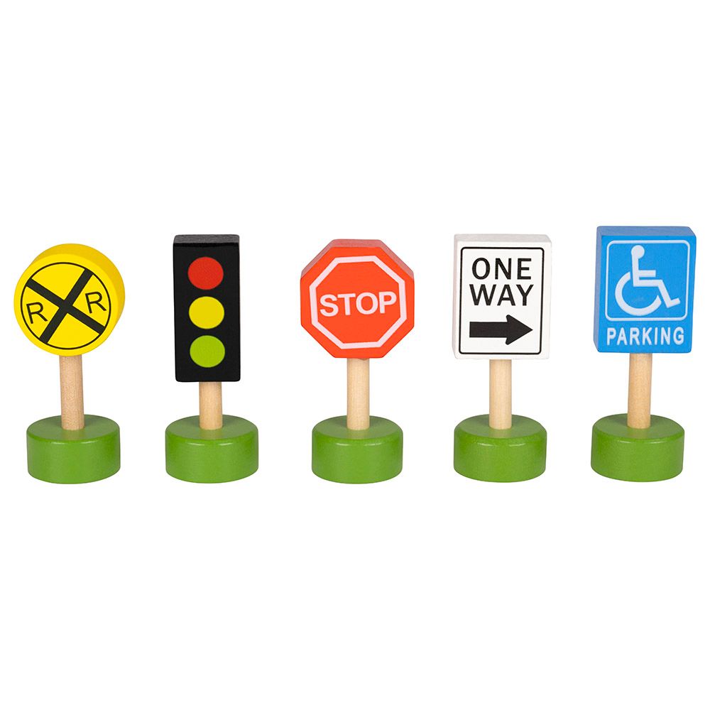 Fun Tribe - Wooden Vehicles & Road Signs Set