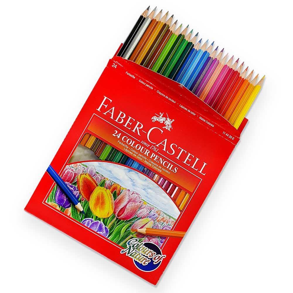 Faber-Castell - Colour Pencils 24pcs w/ Washable Wax Crayons 24pcs