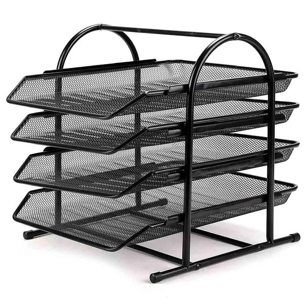 Maxi - Mesh 4 Tier Document Tray - Black