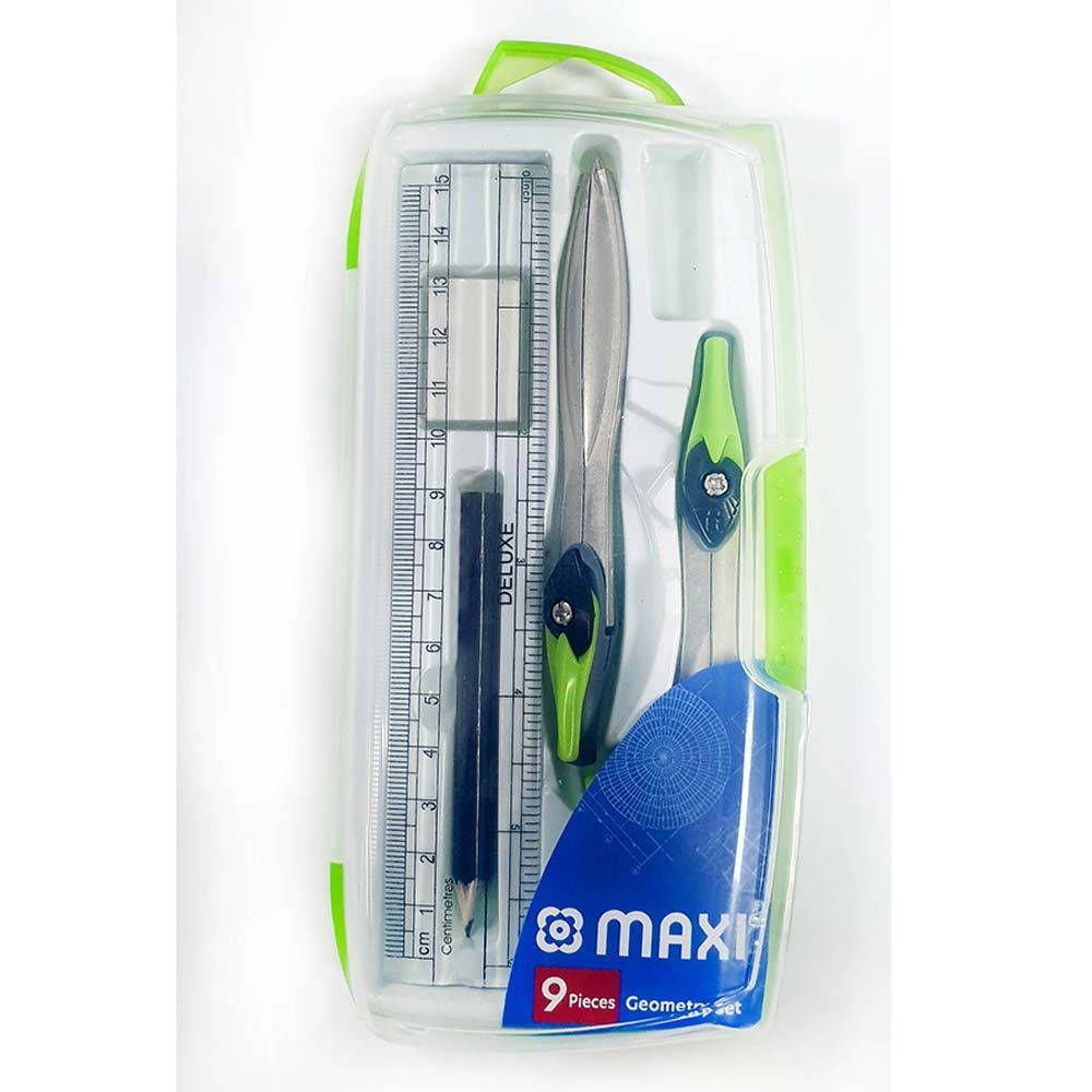 Maxi - 9pcs Plastic Geometry Box - Assorted