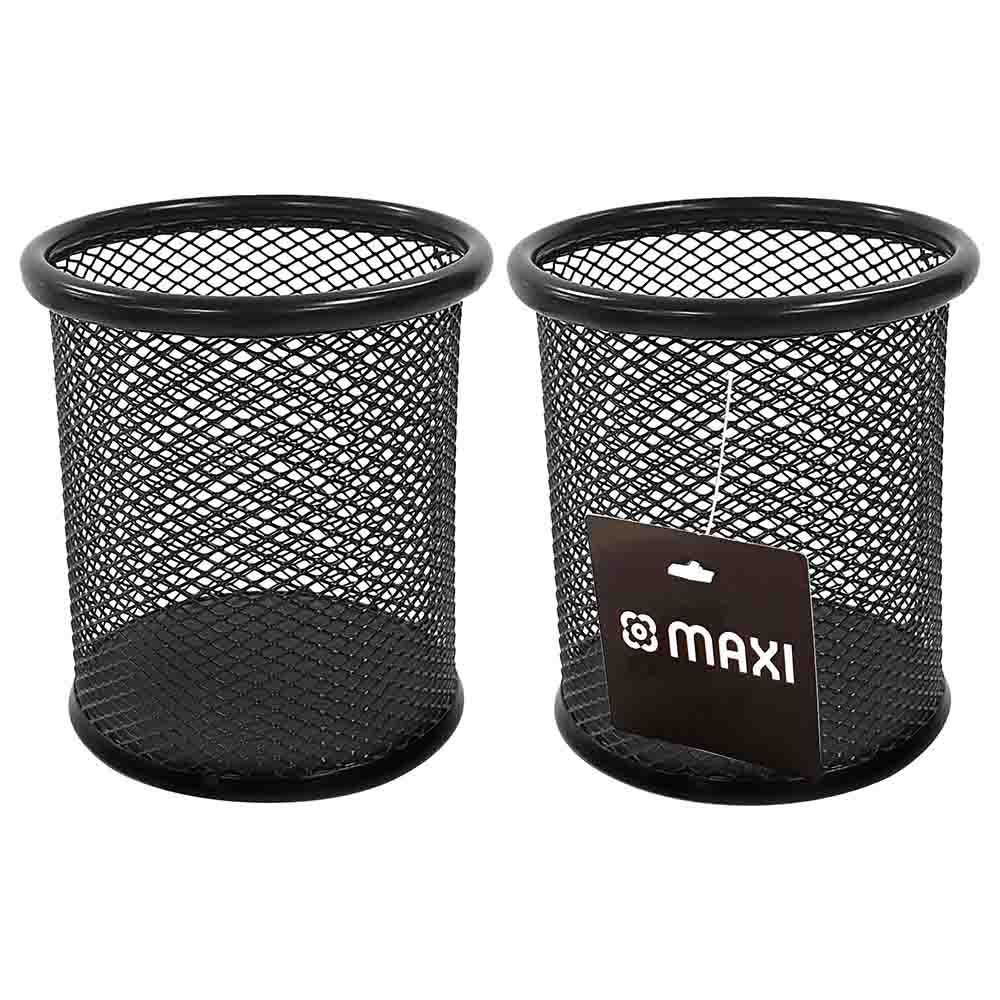 Maxi - Mesh Pen & Pencil Holder - Black - 2pcs