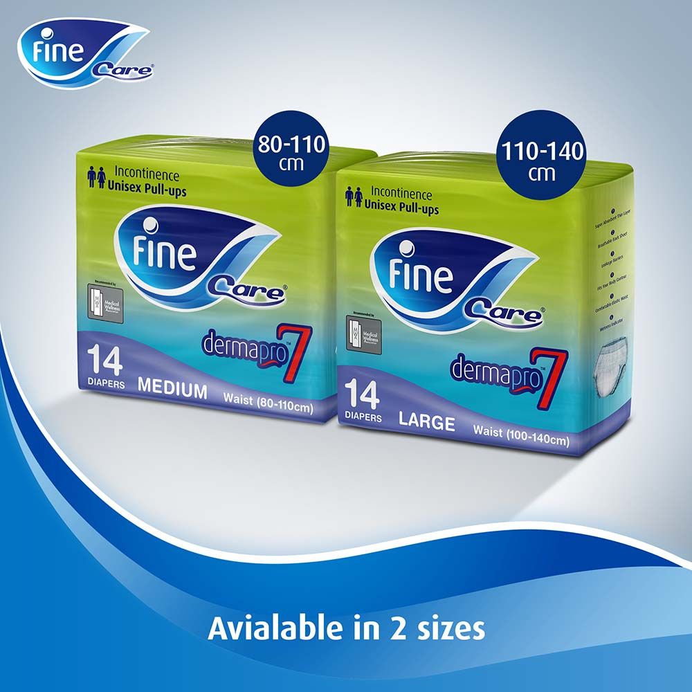 Fine Care - Incontinence Unisex Adult Pull-Ups Diapers - Large - Pack of 6 - 84 Pcs