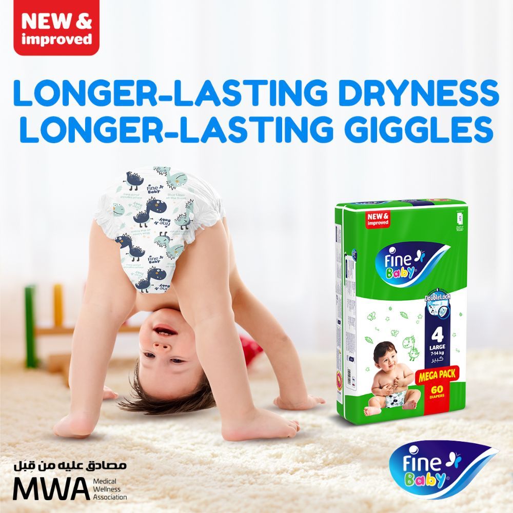 Fine Baby - Diaper Size 6, 16+ kg Junior 144 Diapers