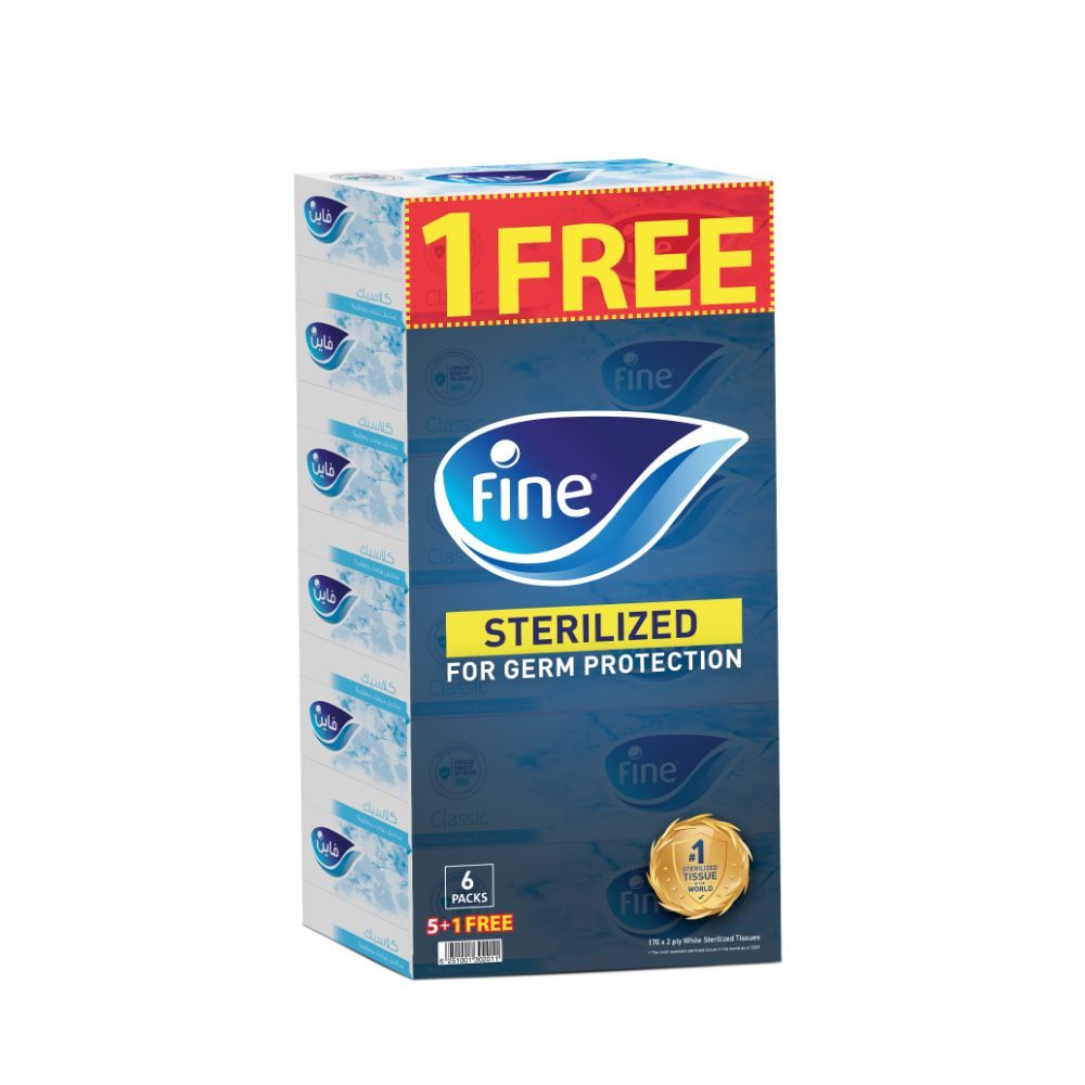 Fine - Classic, Soft Facial 1020 Sheets Tissues - Pack Of 6