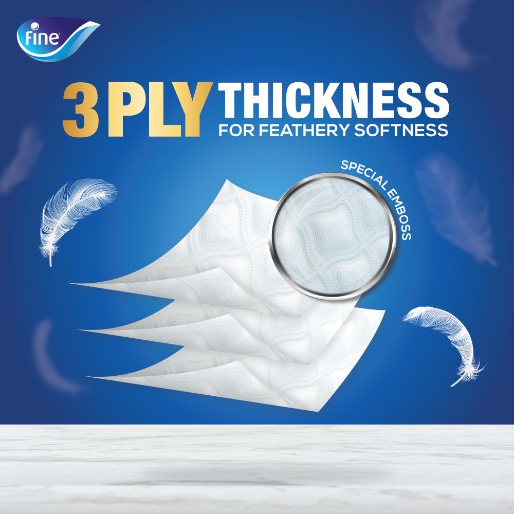 Fine Deluxe Toilet Paper - Highly Absorbent 3 Ply  24 Rolls