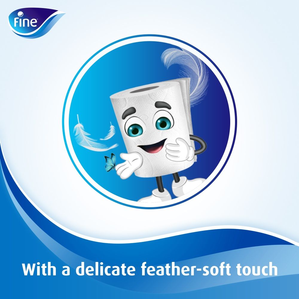 Fine Comfort Toliet Paper - Soft & Absorbent 2 Ply 12 Rolls