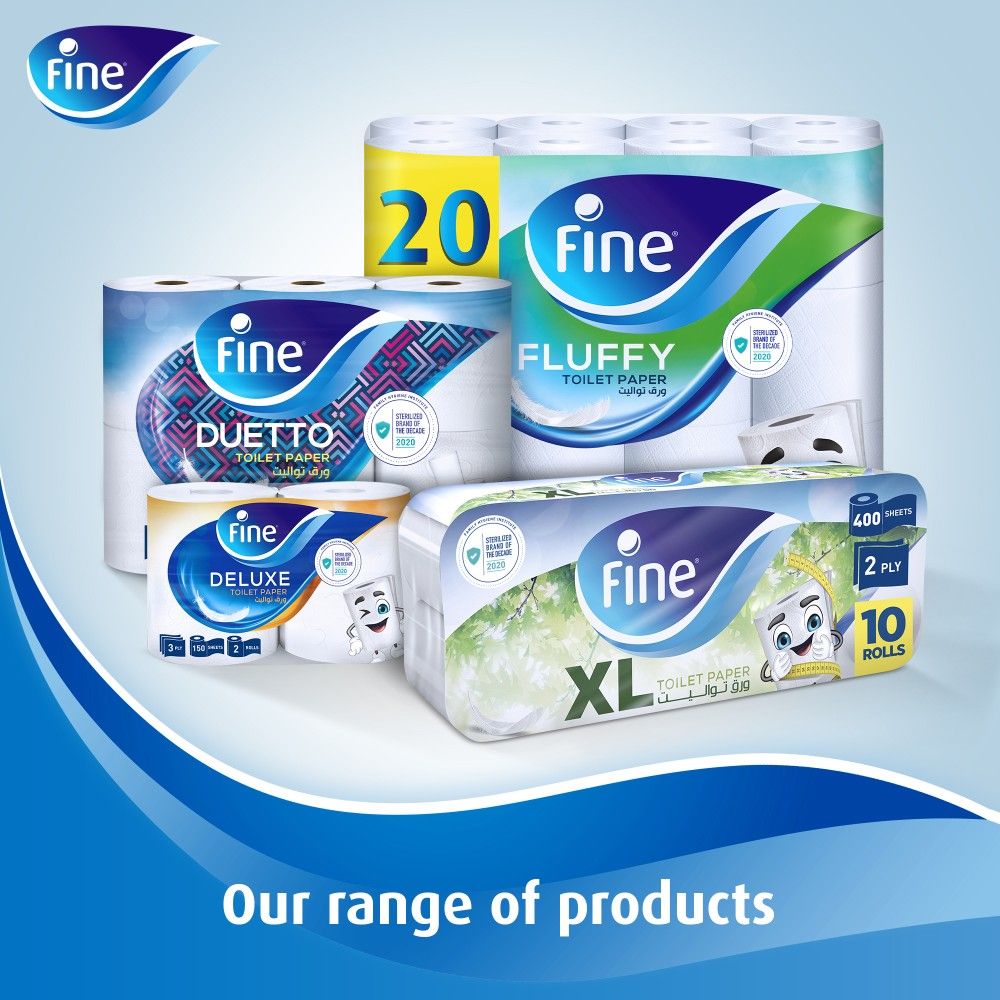 Fine Comfort Toliet Paper - Soft & Absorbent 2 Ply 12 Rolls