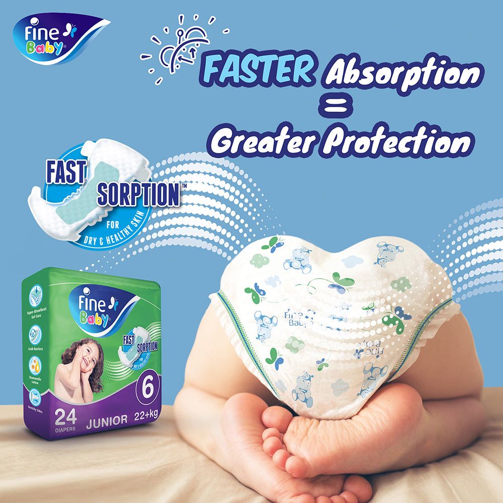 Fine Baby Pack Of 2 Diapers Fast Sorption Maxi 11-18kg 140pcs