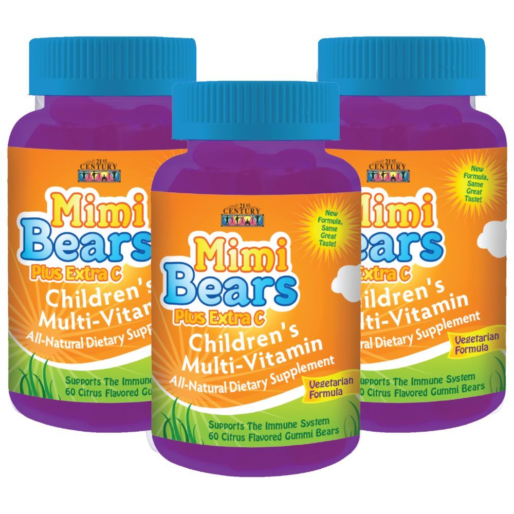 21st Century - Mimi Bears Plus Extra C 60 Gummies Pack of 3