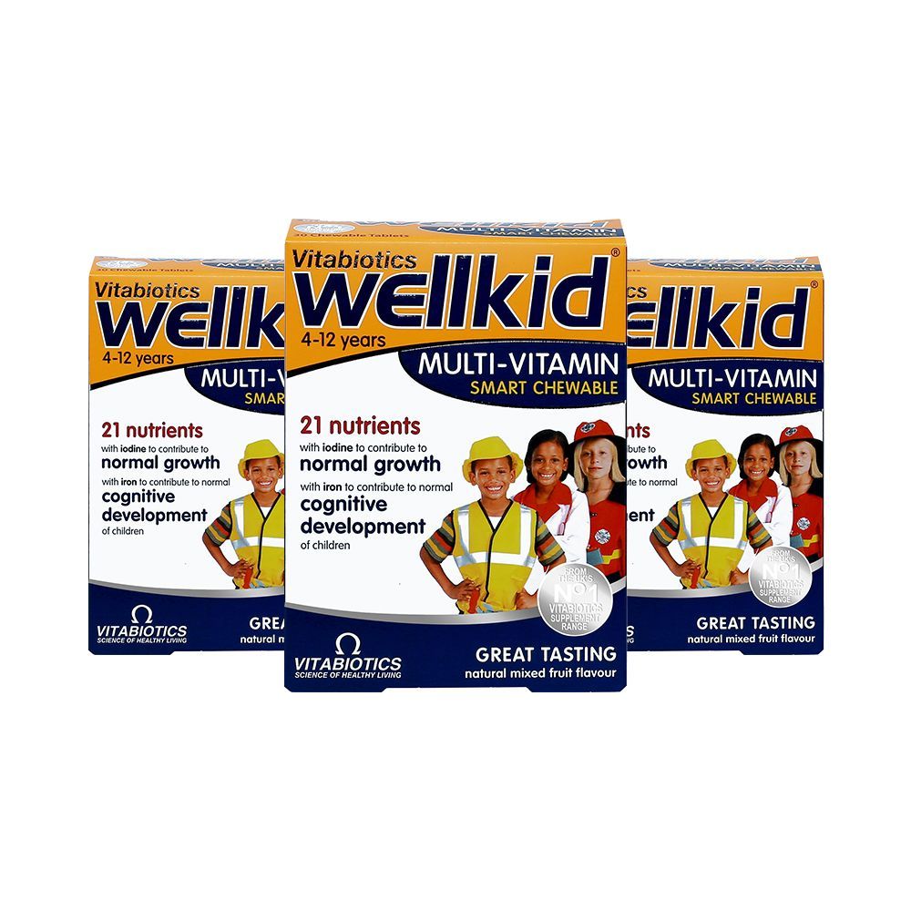 Vitabiotics - Wellkid Smart Chewable 30 Tablets Pack of 3