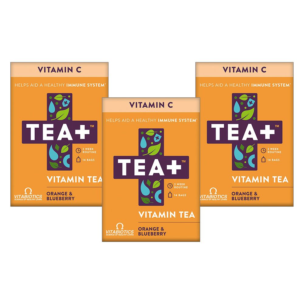 Vitabiotic Tea + Vitamin C Herbal Tea, 14 Day Supply - Pack of 3