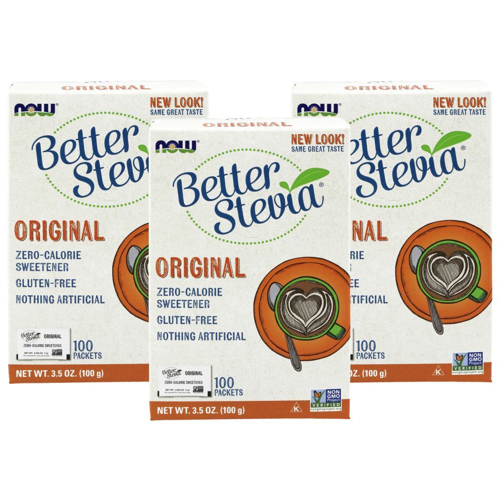 Now Foods Betterstevia 100 Packets Pack of 3