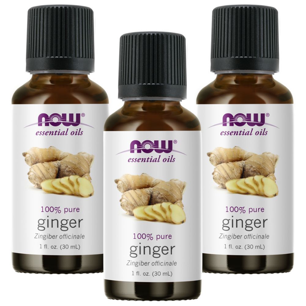 Now Essential Oils, Ginger Oil 100% Pure 1 Fl. Oz. Pack of 3